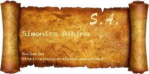 Simonics Albina névjegykártya